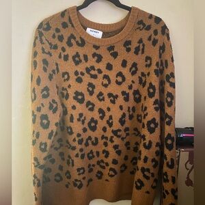 Old Navy Women's Animal Print Sweater - Tan and Black